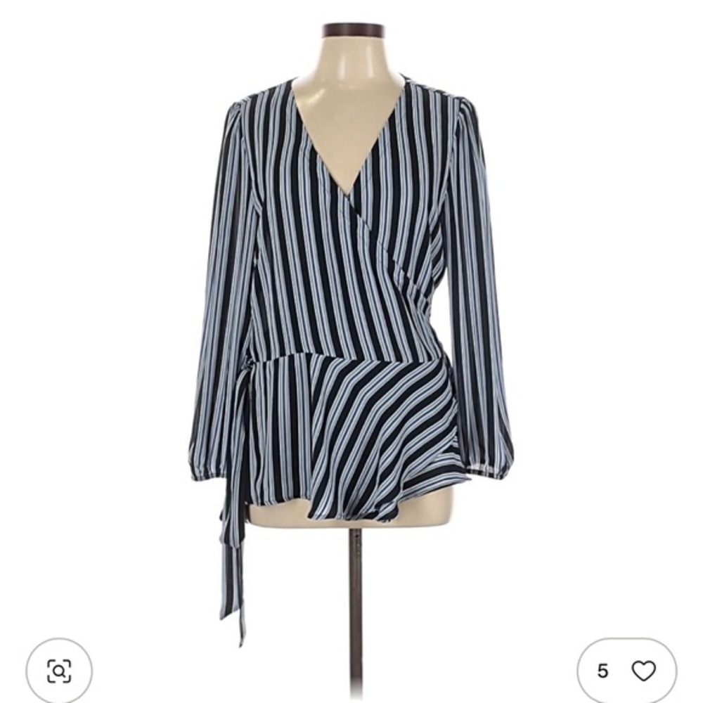 ✨ LOFT Striped Wrap Blouse | Size Small